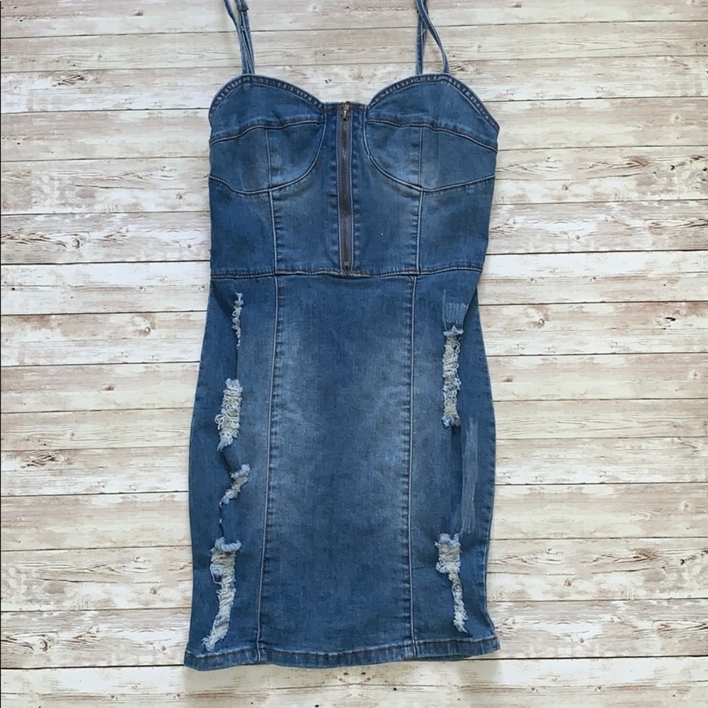 Distressed Jean Dress size small